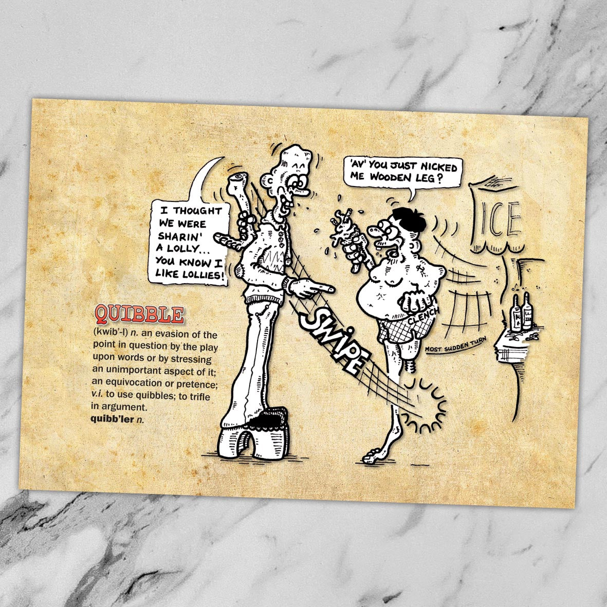 Quibble Cartoon Art Print