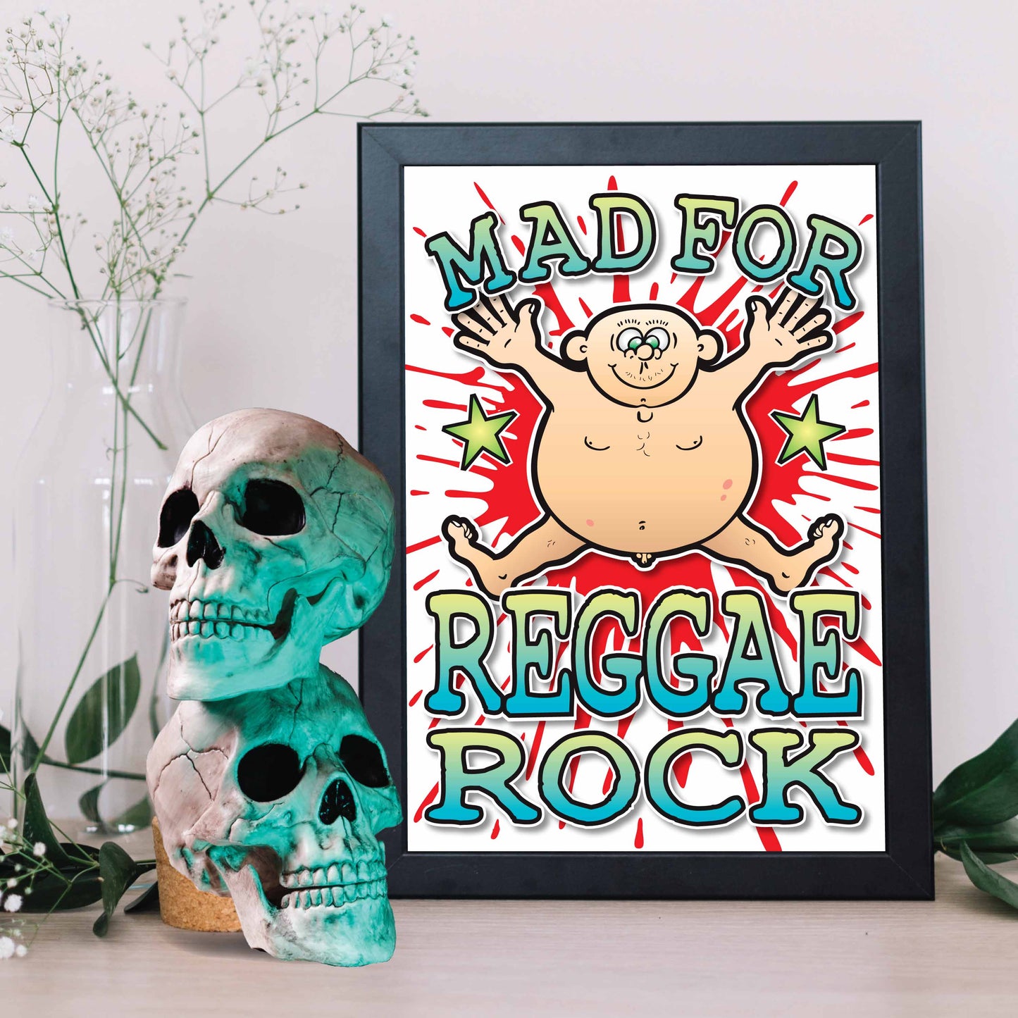 Reggae Rock Art Print / Mad For Music Poster / Wall Décor