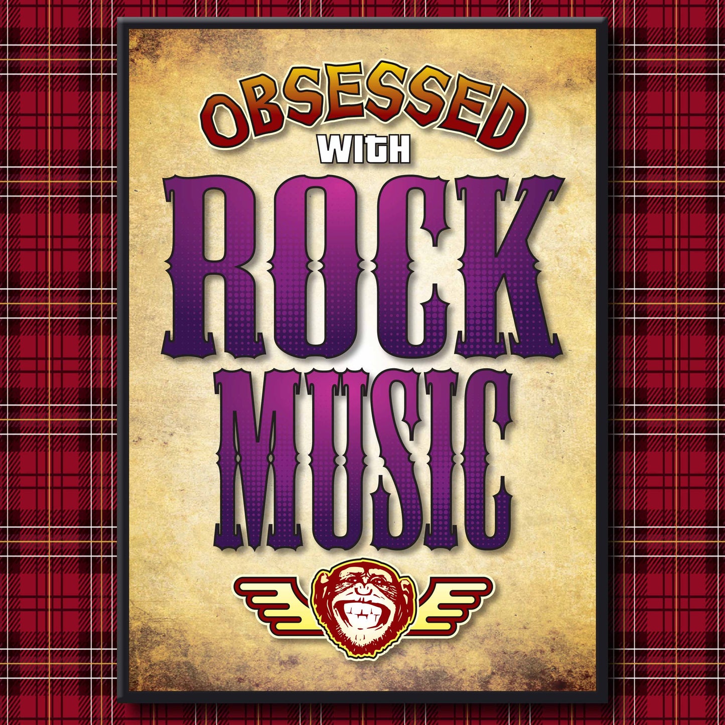Rock Music - Obsessed Art Poster + Birthday / Greetings Card