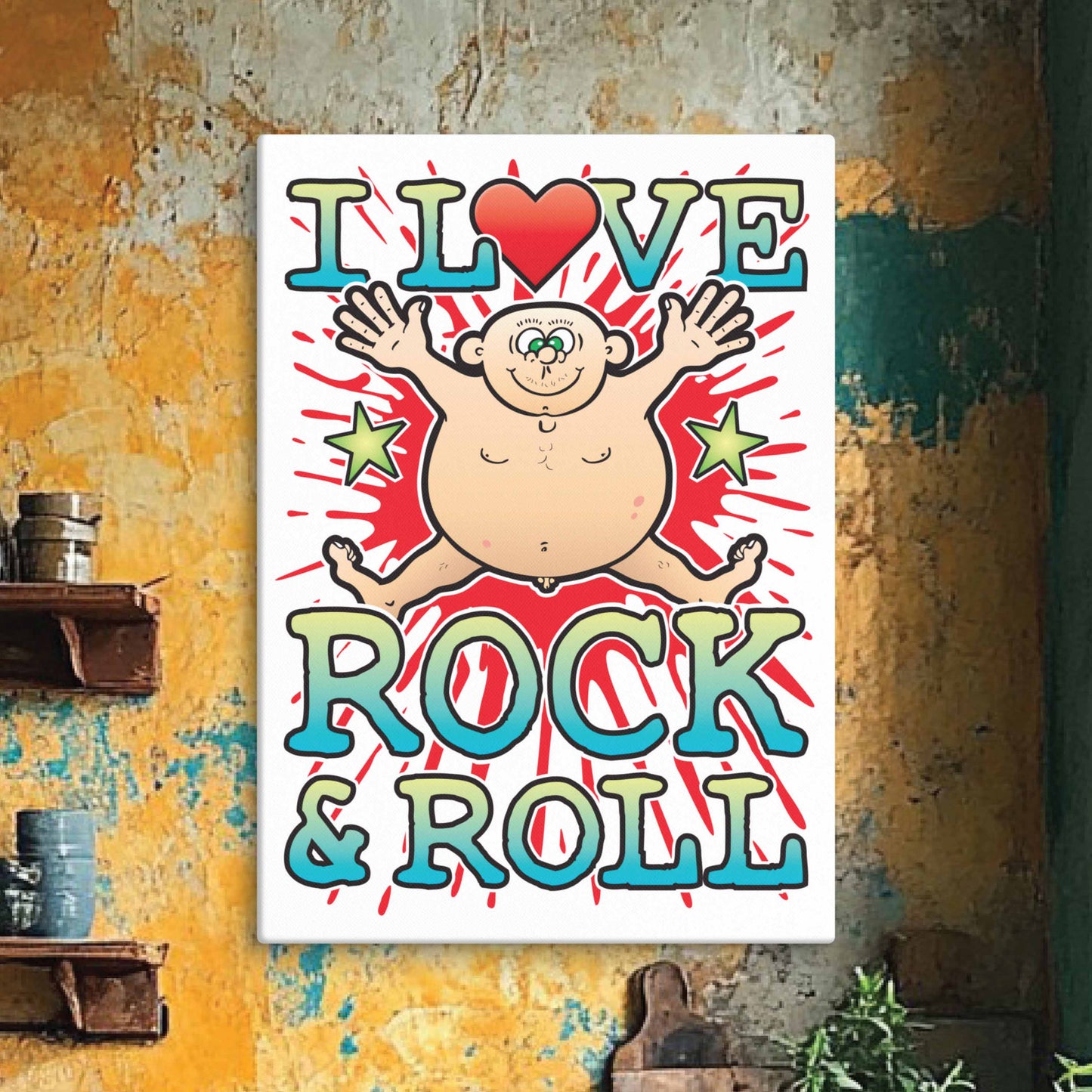Rock & Roll 51x71cm Canvas Print