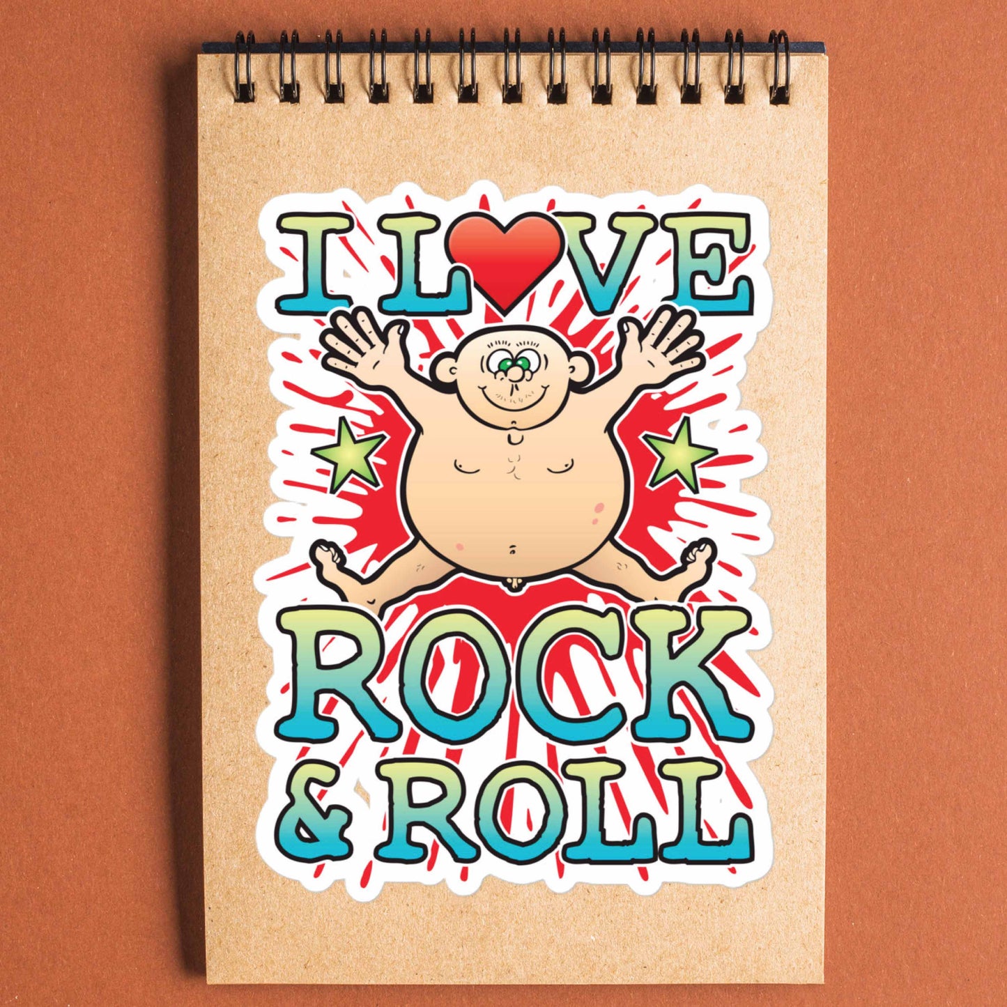 Rock & Roll Vinyl Kiss-Cut Sticker / 14 x 10cm