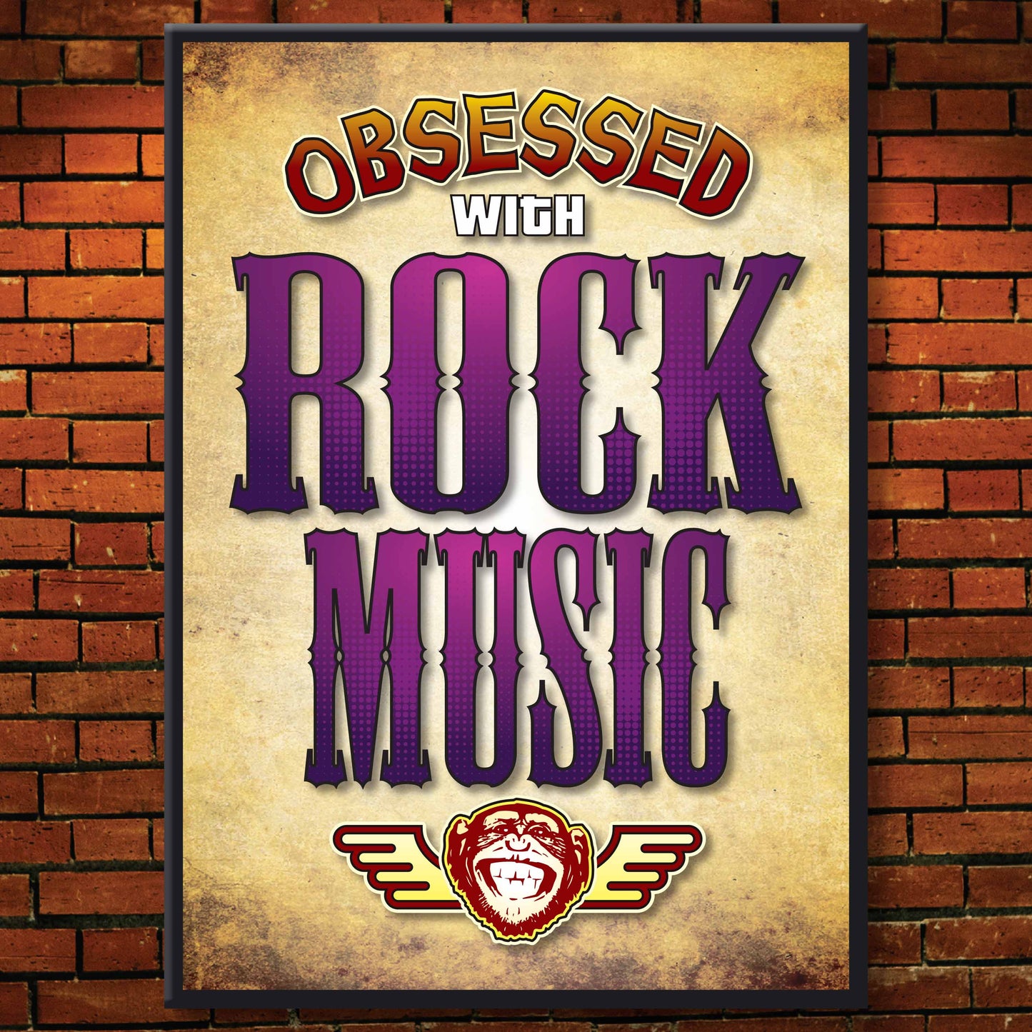 Rock Music - Obsessed Art Poster + Birthday / Greetings Card