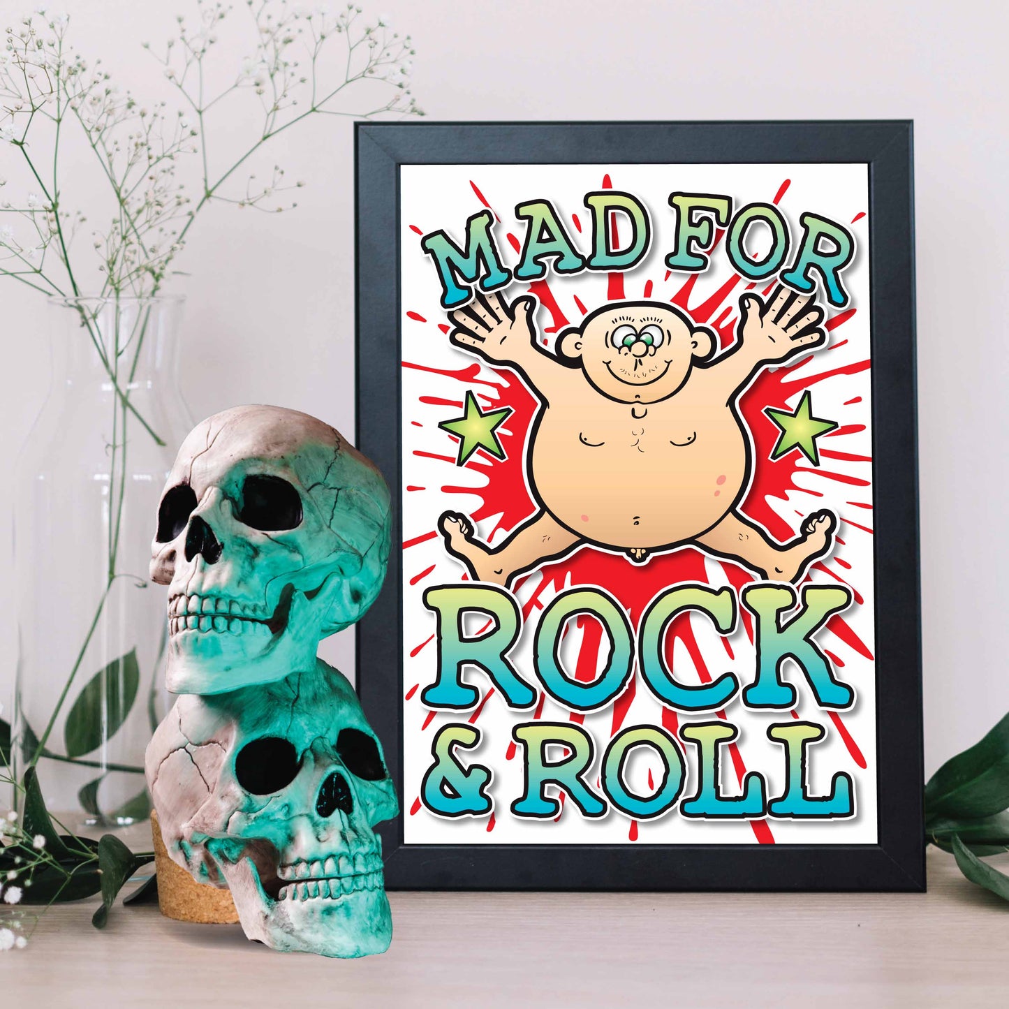 Rock & Roll Art Print / Mad For Music Poster / Wall Décor