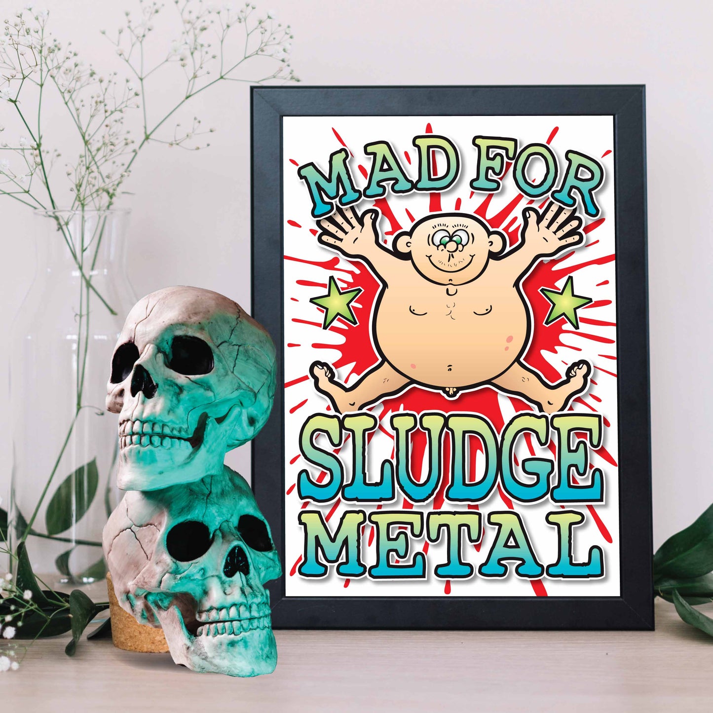 Sludge Metal Art Print / Mad For Music Poster / Wall Décor