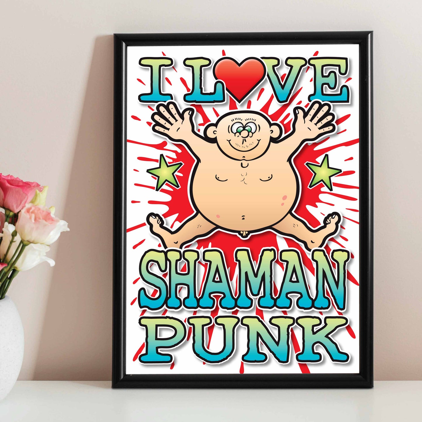 Shaman Punk Art Print / Love Music Poster / Wall Décor / Rock Guru