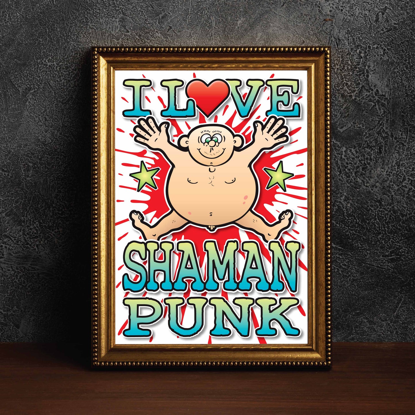 Shaman Punk Art Print / Love Music Poster / Wall Décor / Rock Guru