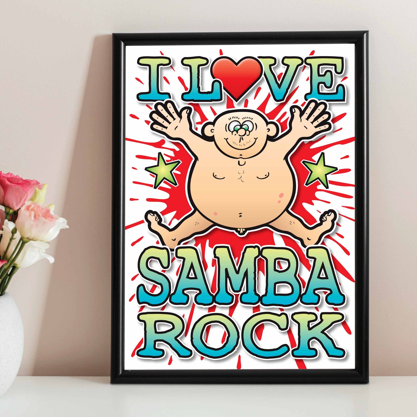 Samba Rock Art Print / Love Music Poster / Wall Décor / Rock Guru