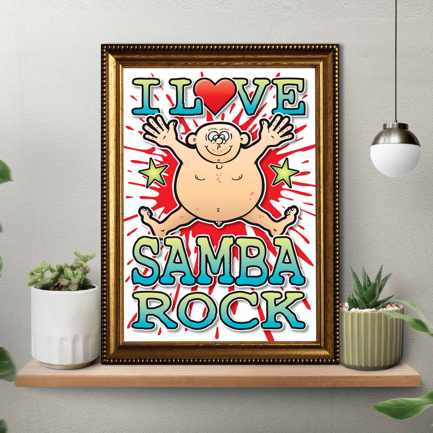 Samba Rock Art Print / Love Music Poster / Wall Décor / Rock Guru