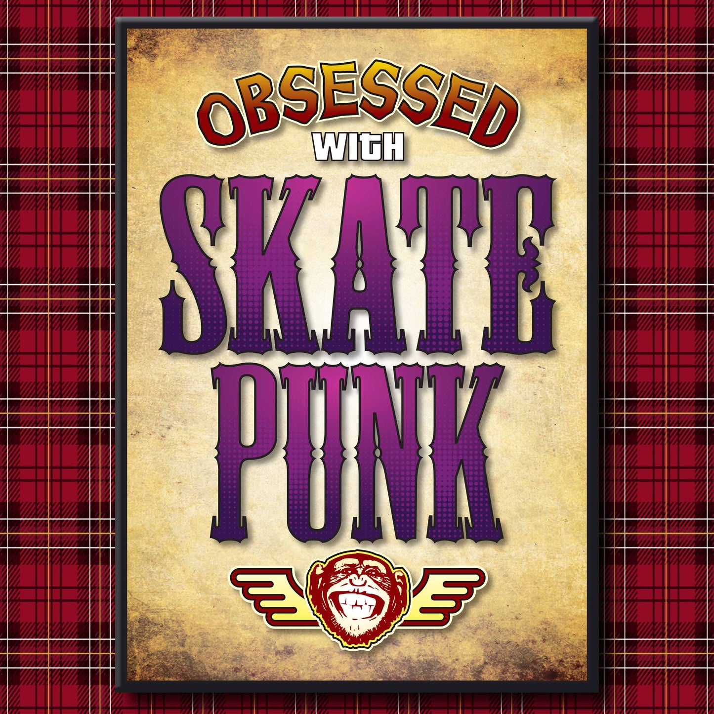 Skate Punk - Obsessed Art Poster + Birthday / Greetings Card