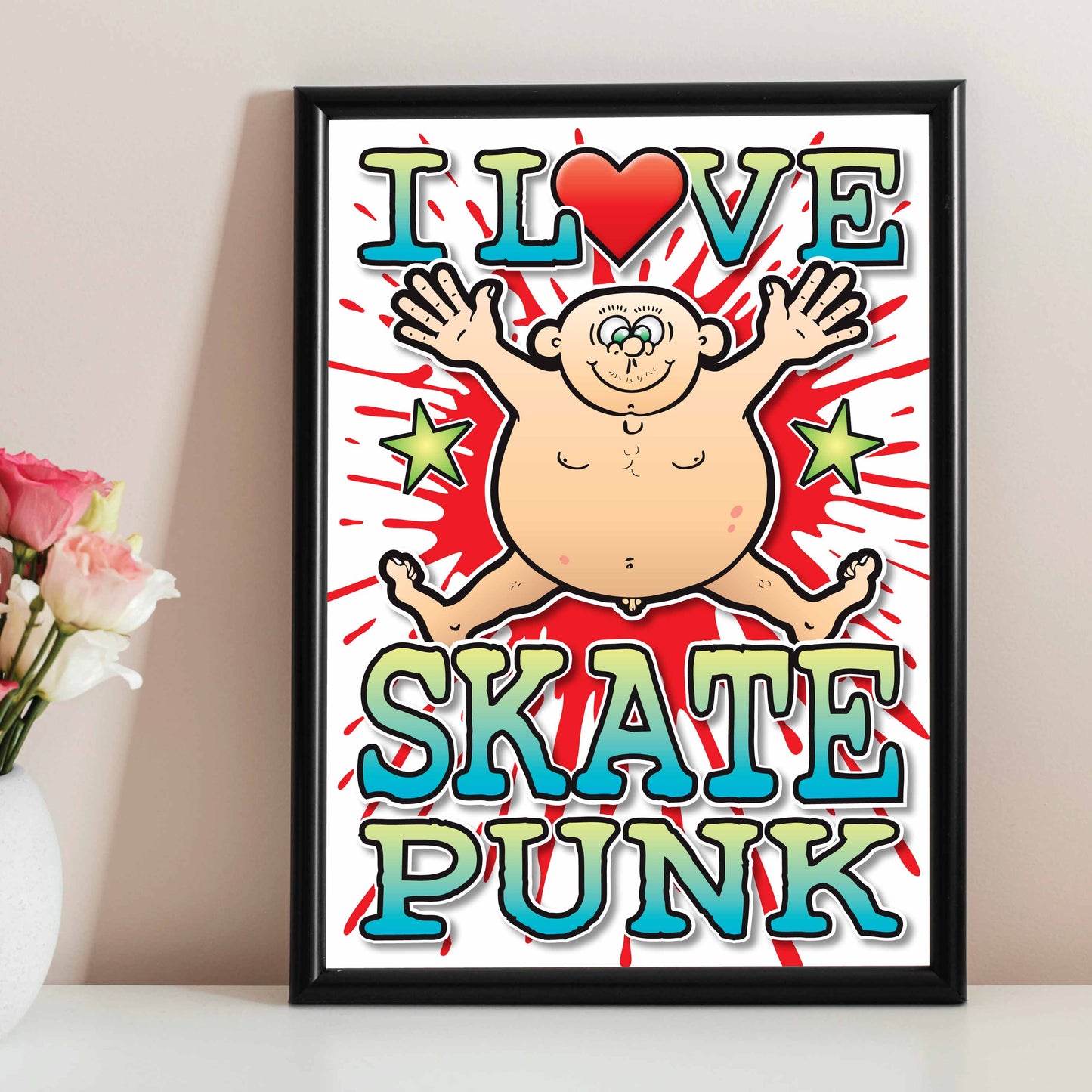 Skate Punk Art Print / Love Music Poster / Wall Décor / Rock Guru