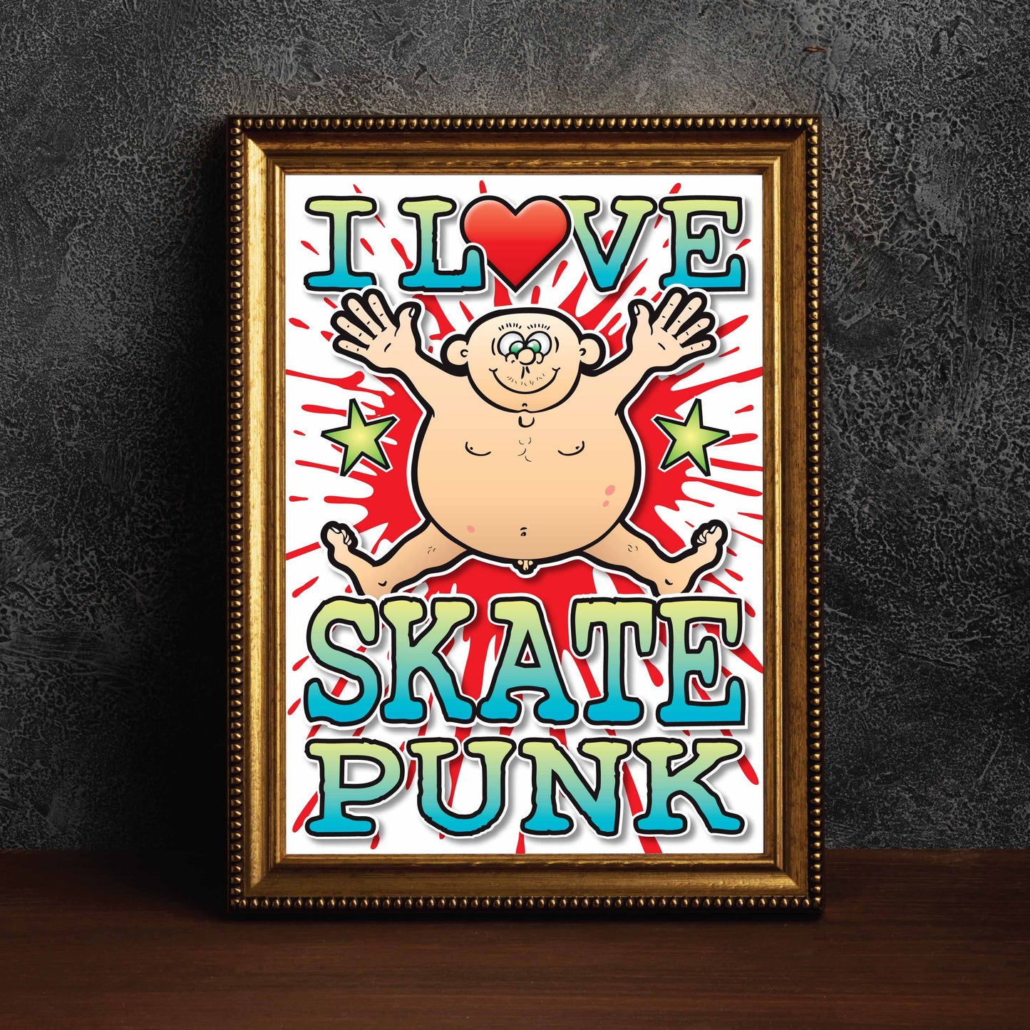 Skate Punk Art Print / Love Music Poster / Wall Décor / Rock Guru