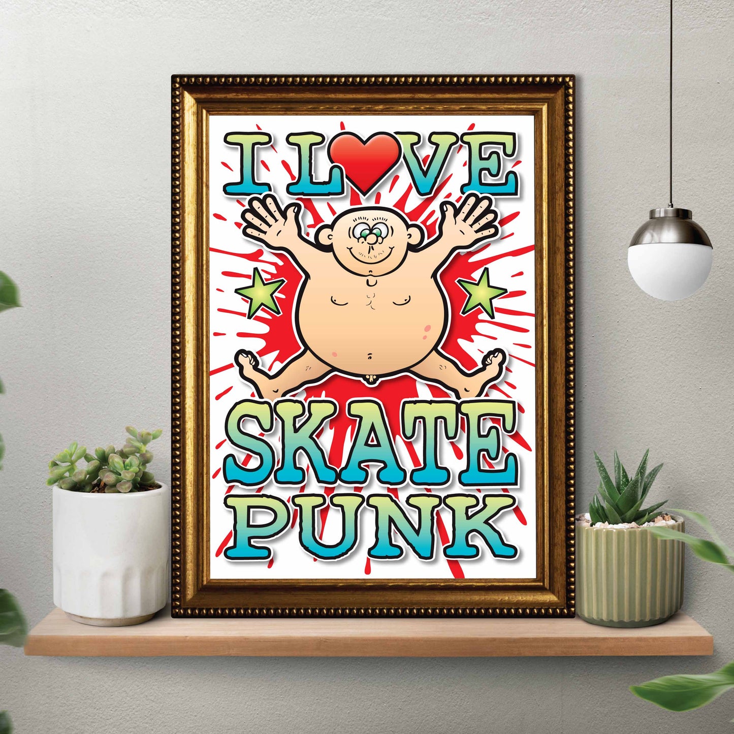 Skate Punk Art Print / Love Music Poster / Wall Décor / Rock Guru