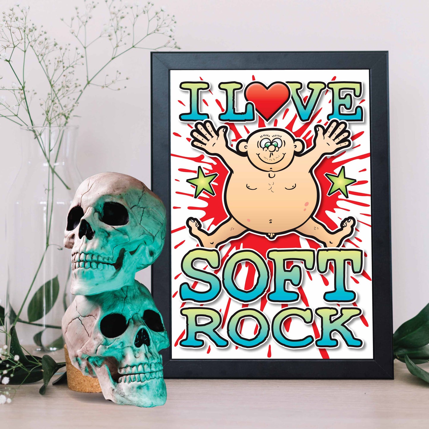 Soft Rock Art Print / Love Music Poster / Wall Décor / Rock Guru