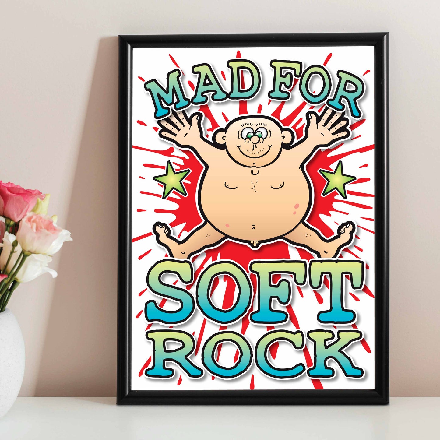 Soft Rock Art Print / Mad For Music Poster / Wall Décor