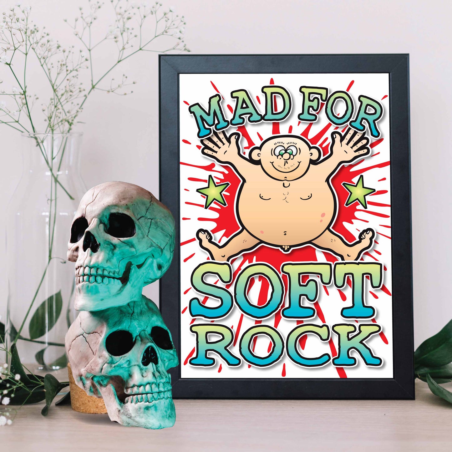 Soft Rock Art Print / Mad For Music Poster / Wall Décor