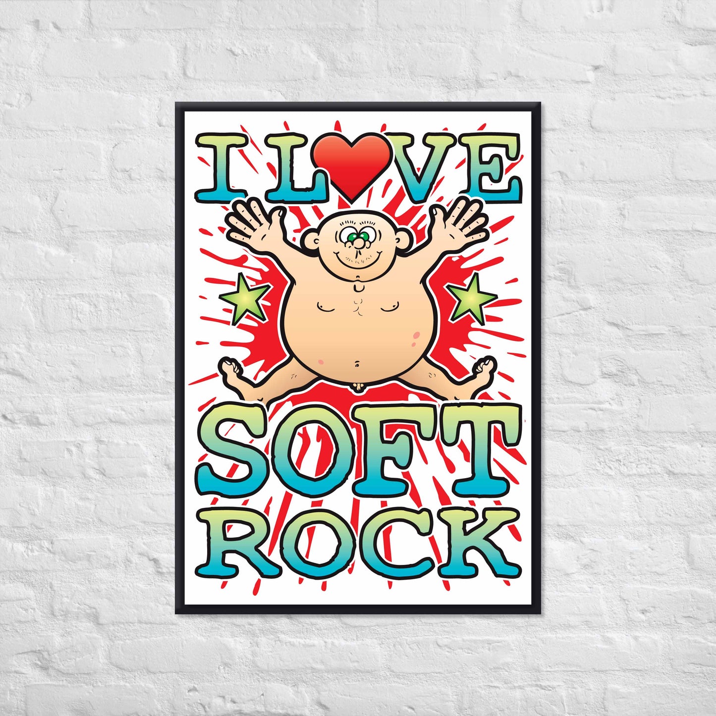 Soft Rock 50x70cm Wall Art / Love Music Poster