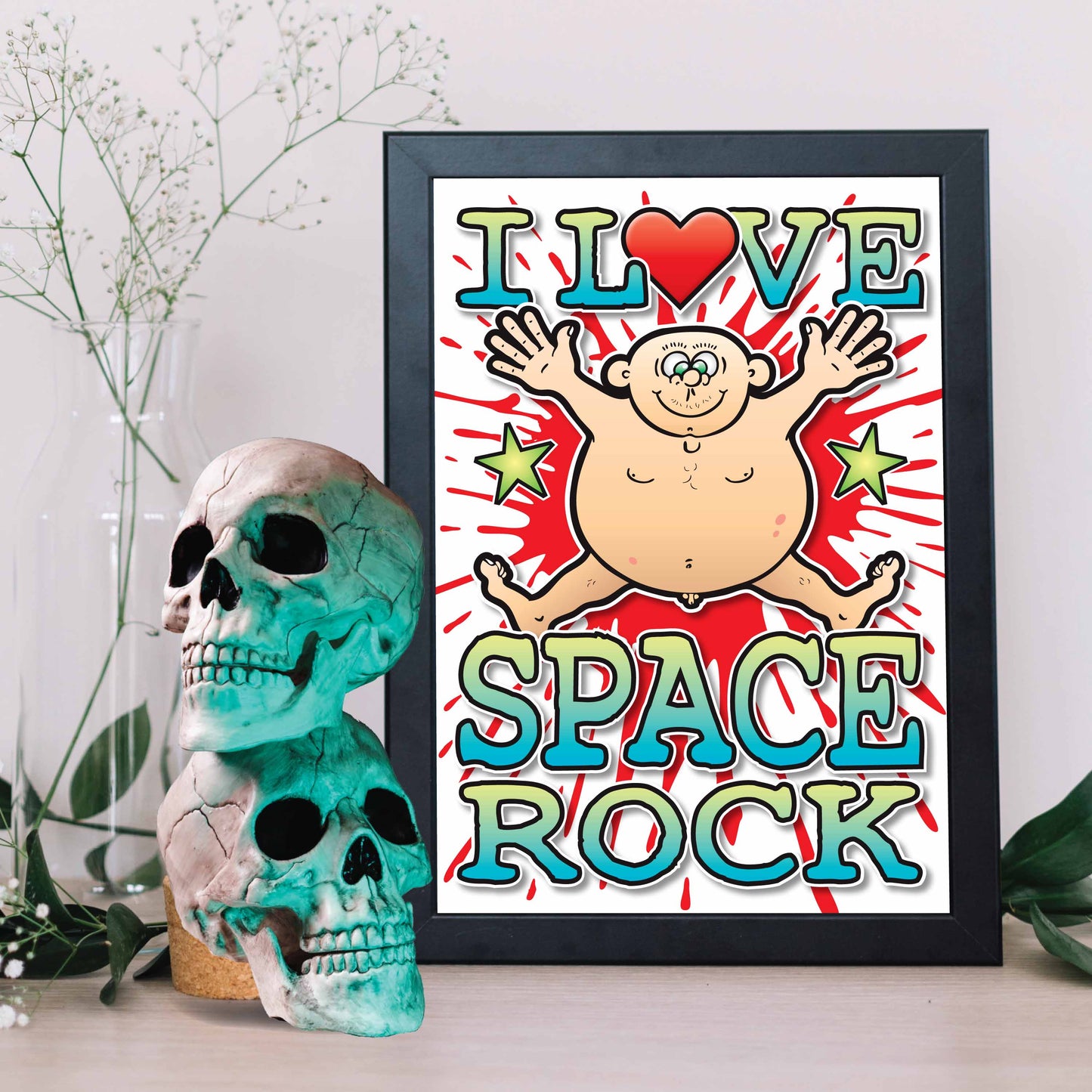 Space Rock Art Print / Love Music Poster / Wall Décor / Rock Guru