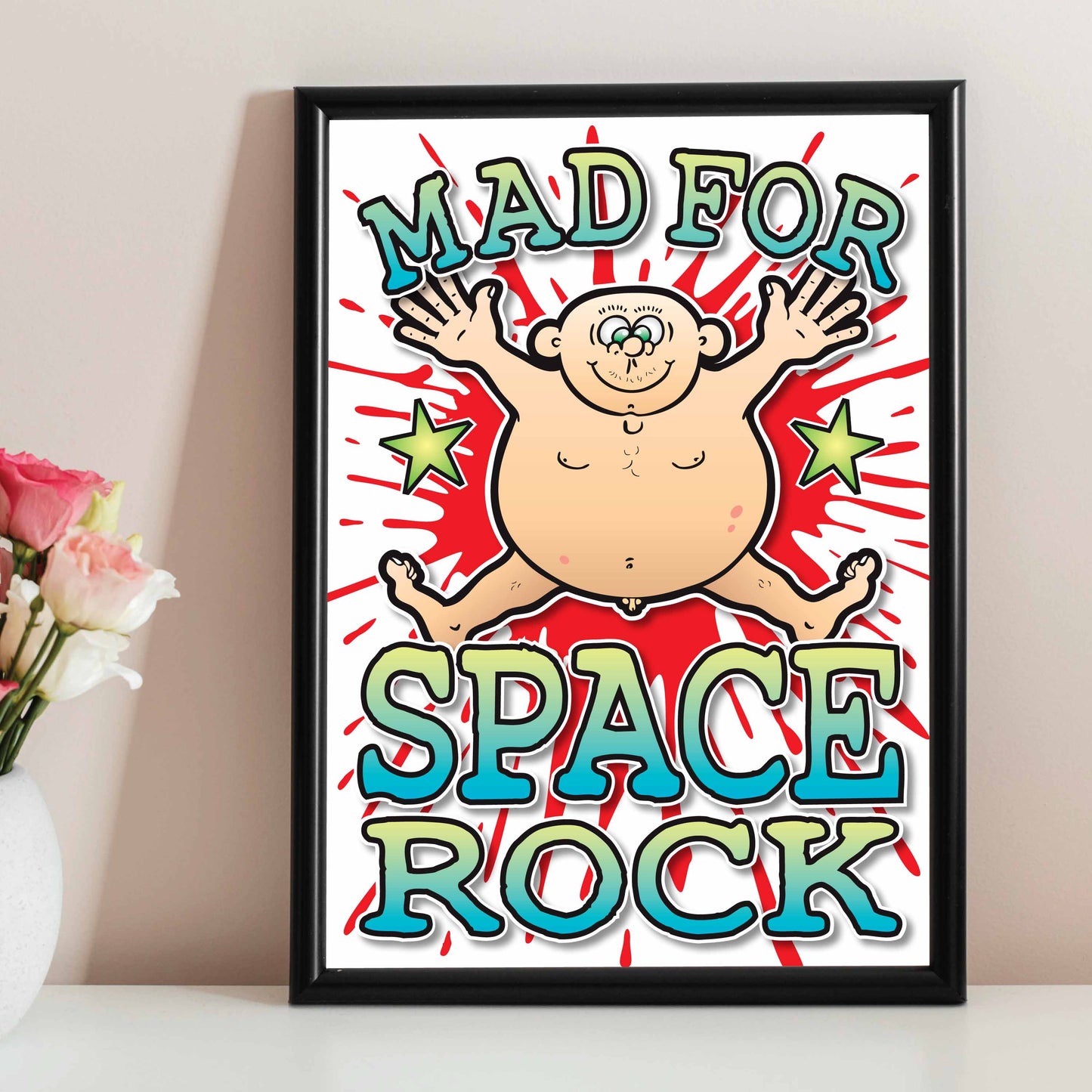 Space Rock Art Print / Mad For Music Poster / Wall Décor