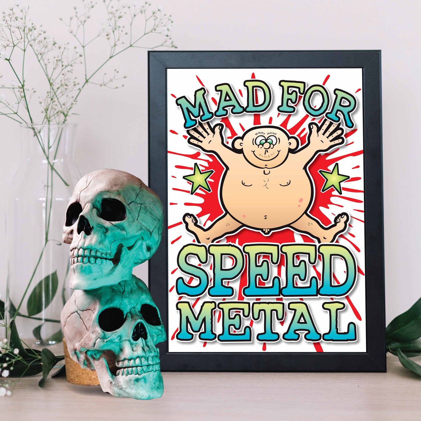 Speed Metal Art Print / Mad For Music Poster / Wall Décor
