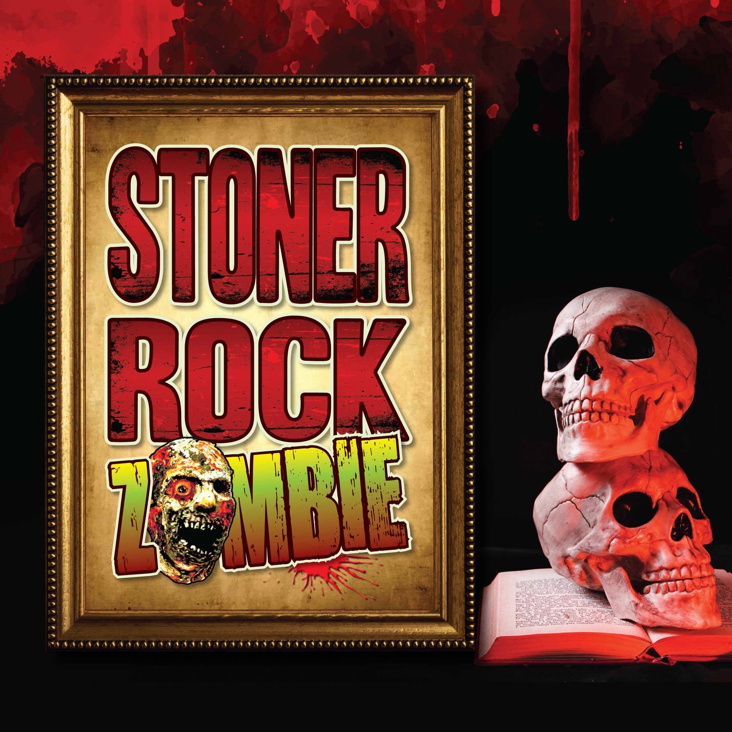 Stoner Rock Zombie - Art Print + Birthday Card + Metal Pin Badge