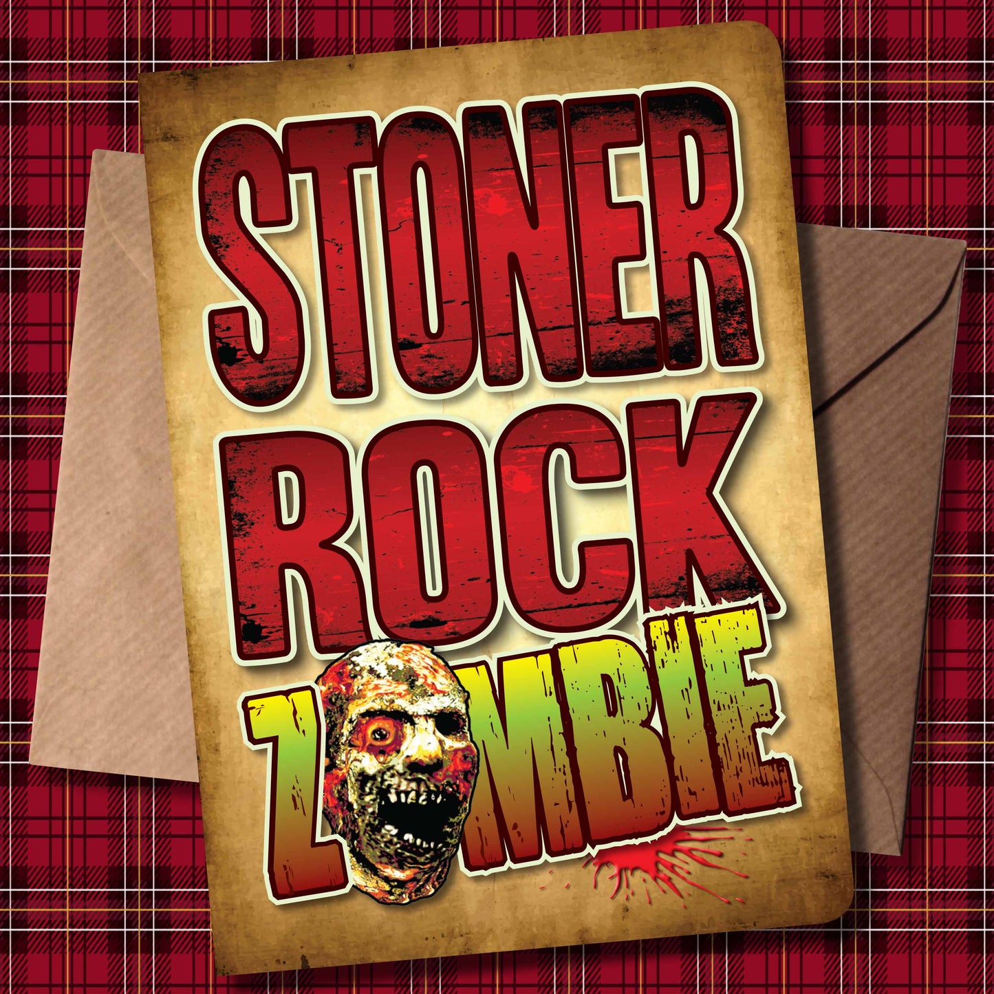 Stoner Rock Zombie - Art Print + Birthday Card + Metal Pin Badge