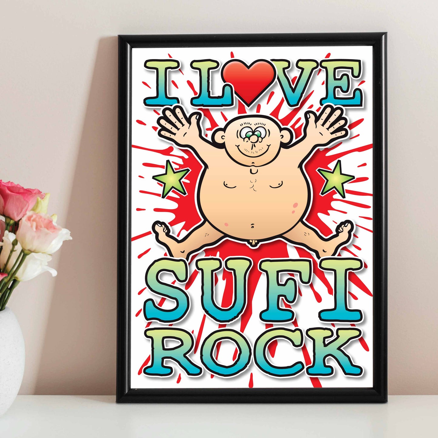 Sufi Rock Art Print / Love Music Poster / Wall Décor / Rock Guru