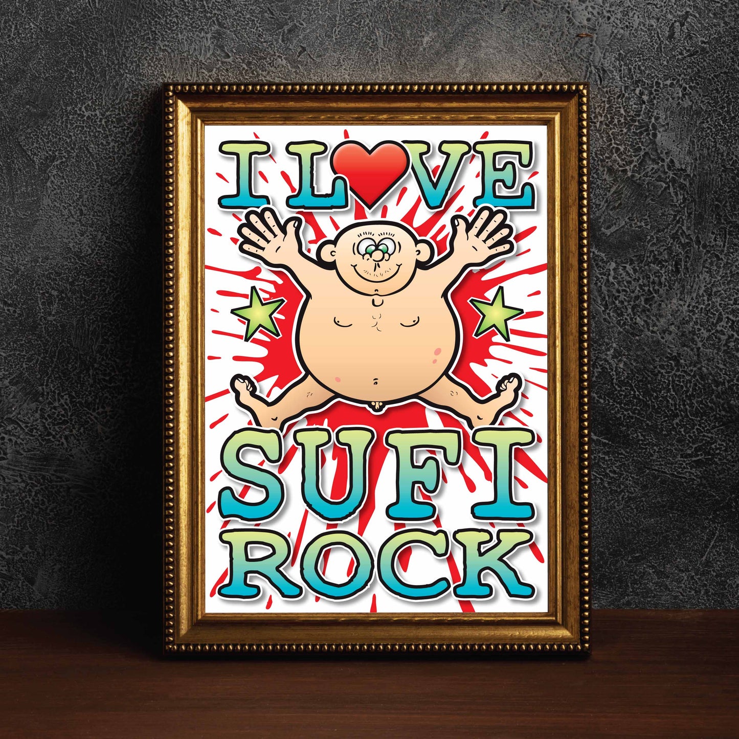 Sufi Rock Art Print / Love Music Poster / Wall Décor / Rock Guru