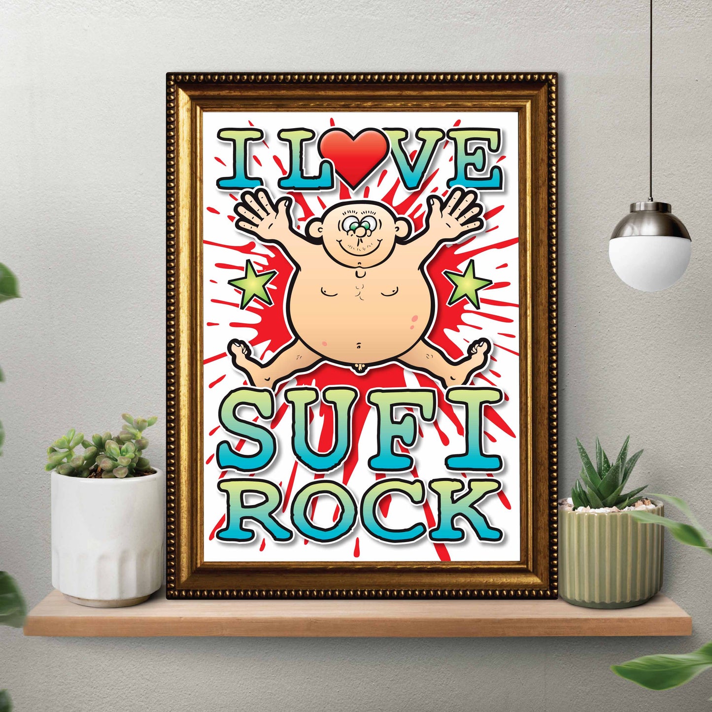 Sufi Rock Art Print / Love Music Poster / Wall Décor / Rock Guru