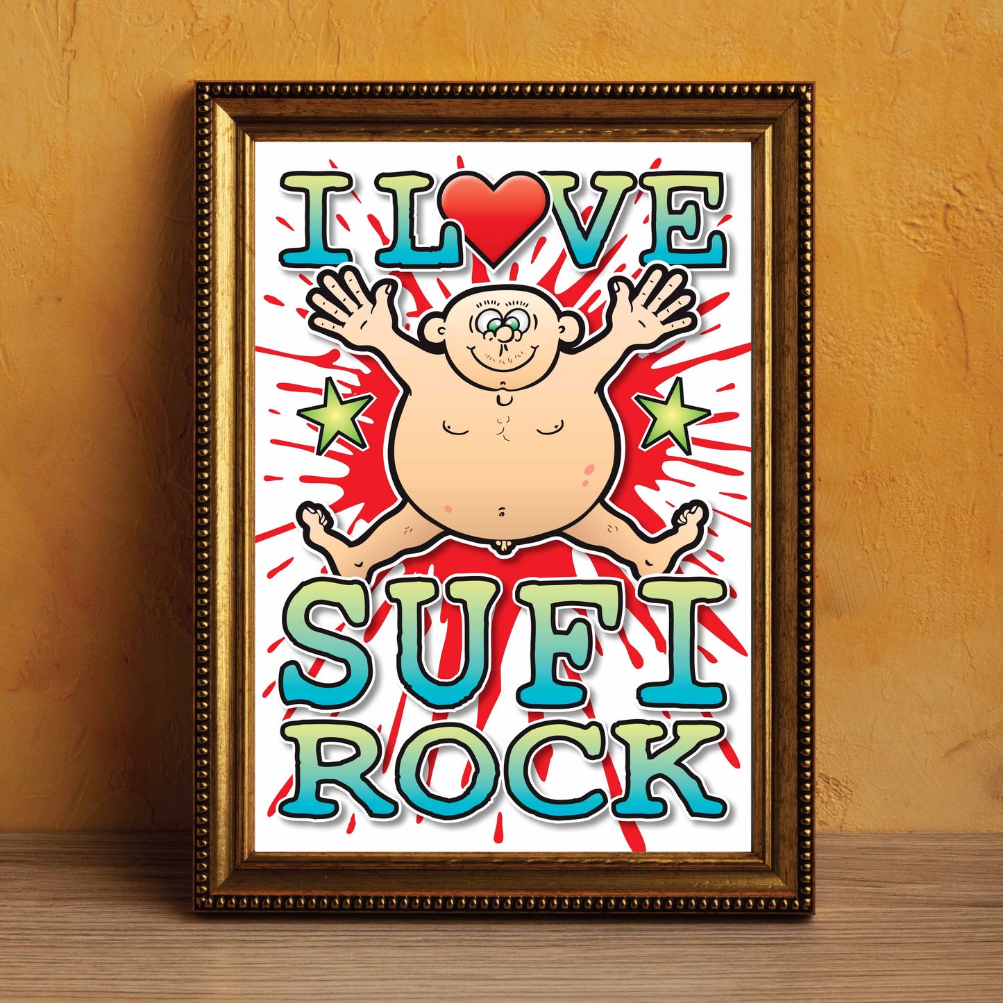 Sufi Rock Art Print / Love Music Poster / Wall Décor / Rock Guru