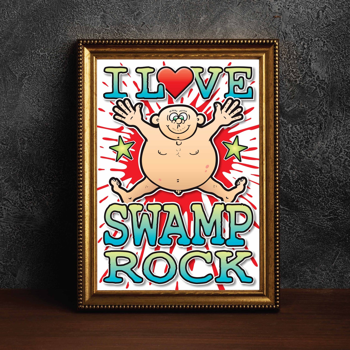 Swamp Rock Art Print / Love Music Poster / Wall Décor / Rock Guru