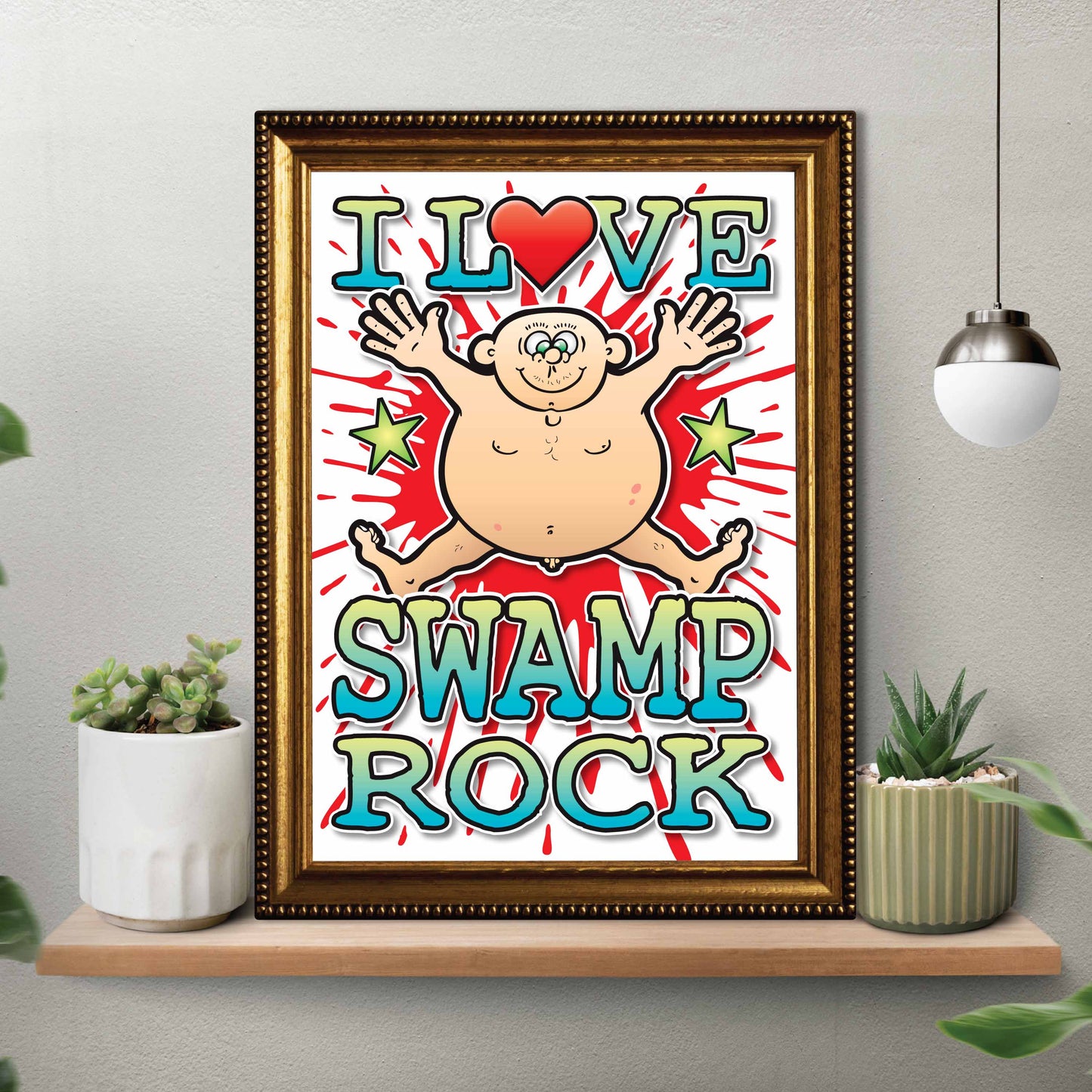 Swamp Rock Art Print / Love Music Poster / Wall Décor / Rock Guru