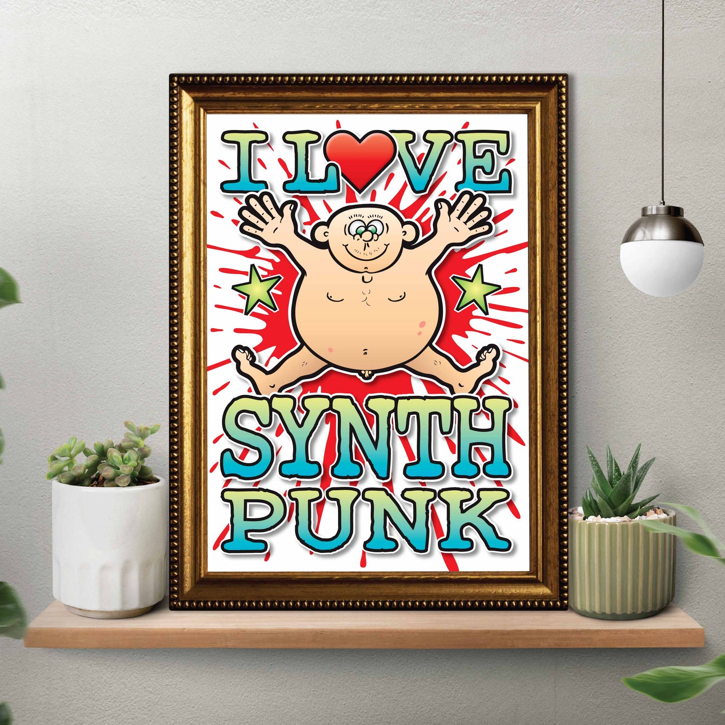 Synth Punk Art Print / Love Music Poster / Wall Décor / Rock Guru
