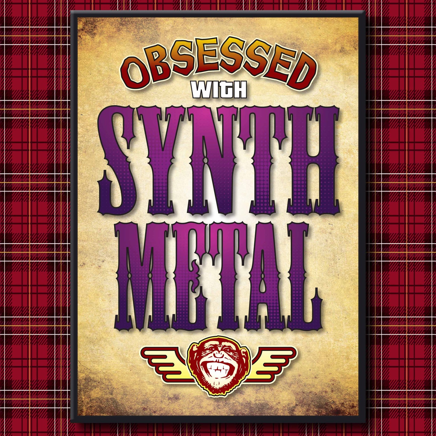 Synth Metal - Obsessed Art Poster + Birthday / Greetings Card