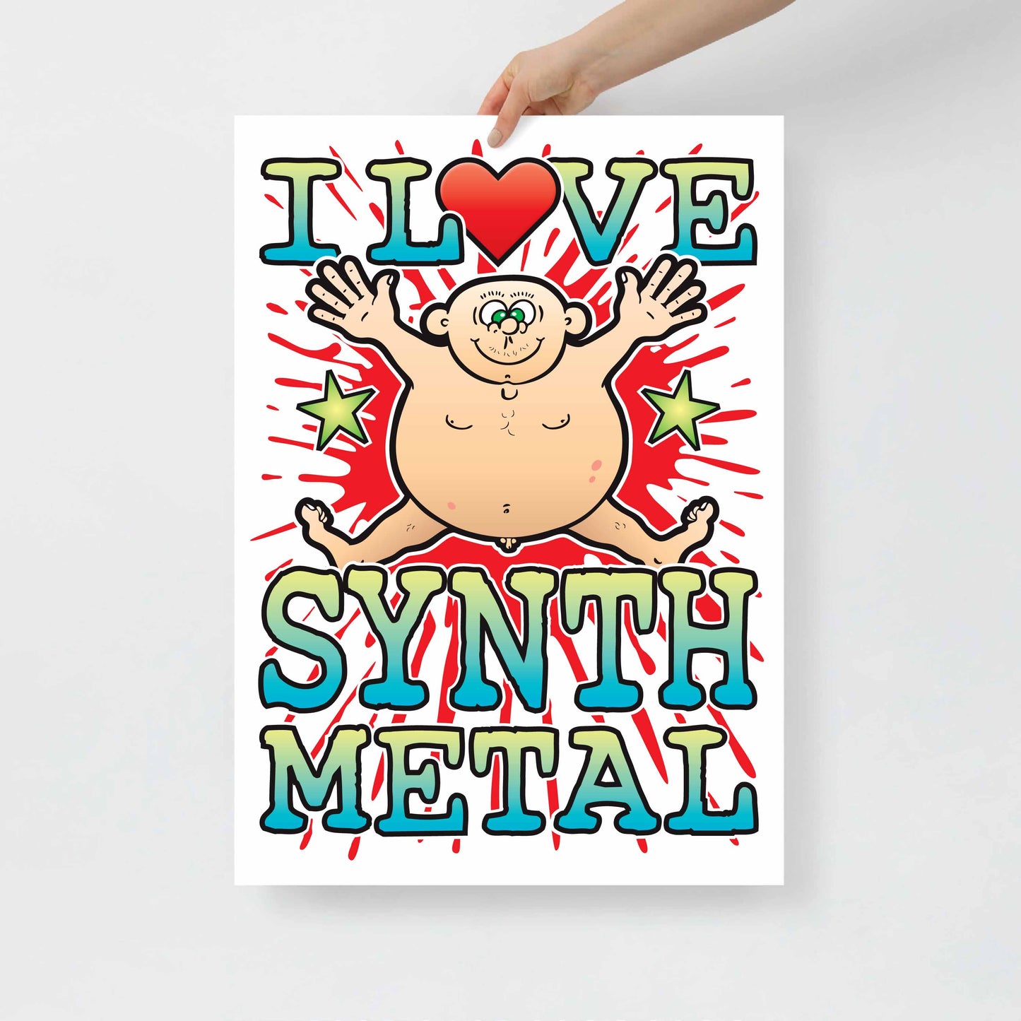 Synth Metal 50x70cm Wall Art / Love Music Poster
