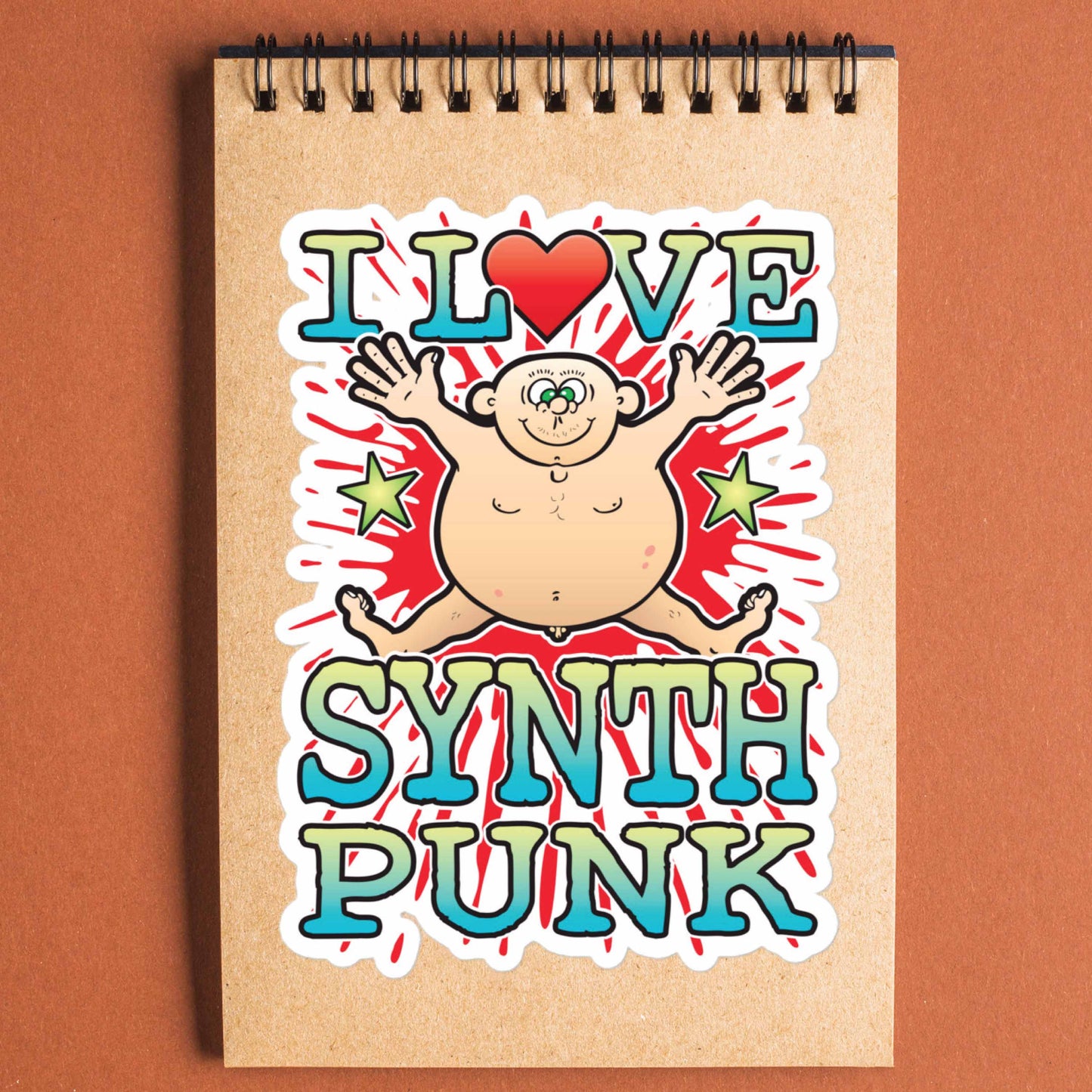 Synth Punk Vinyl Kiss-Cut Sticker / 14 x 10cm