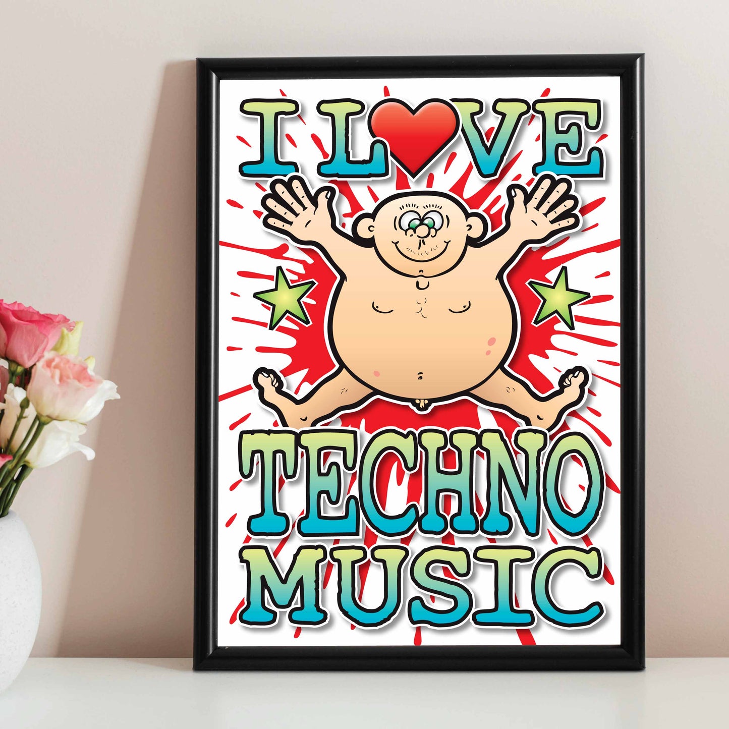 Techno Music Art Print / Love Music Poster / Wall Décor / Rock Guru