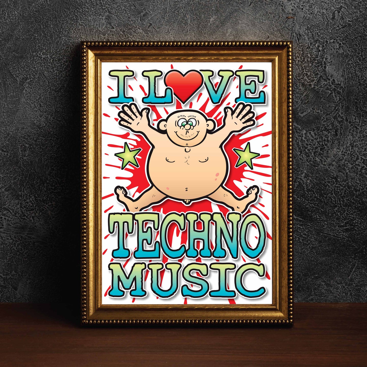 Techno Music Art Print / Love Music Poster / Wall Décor / Rock Guru