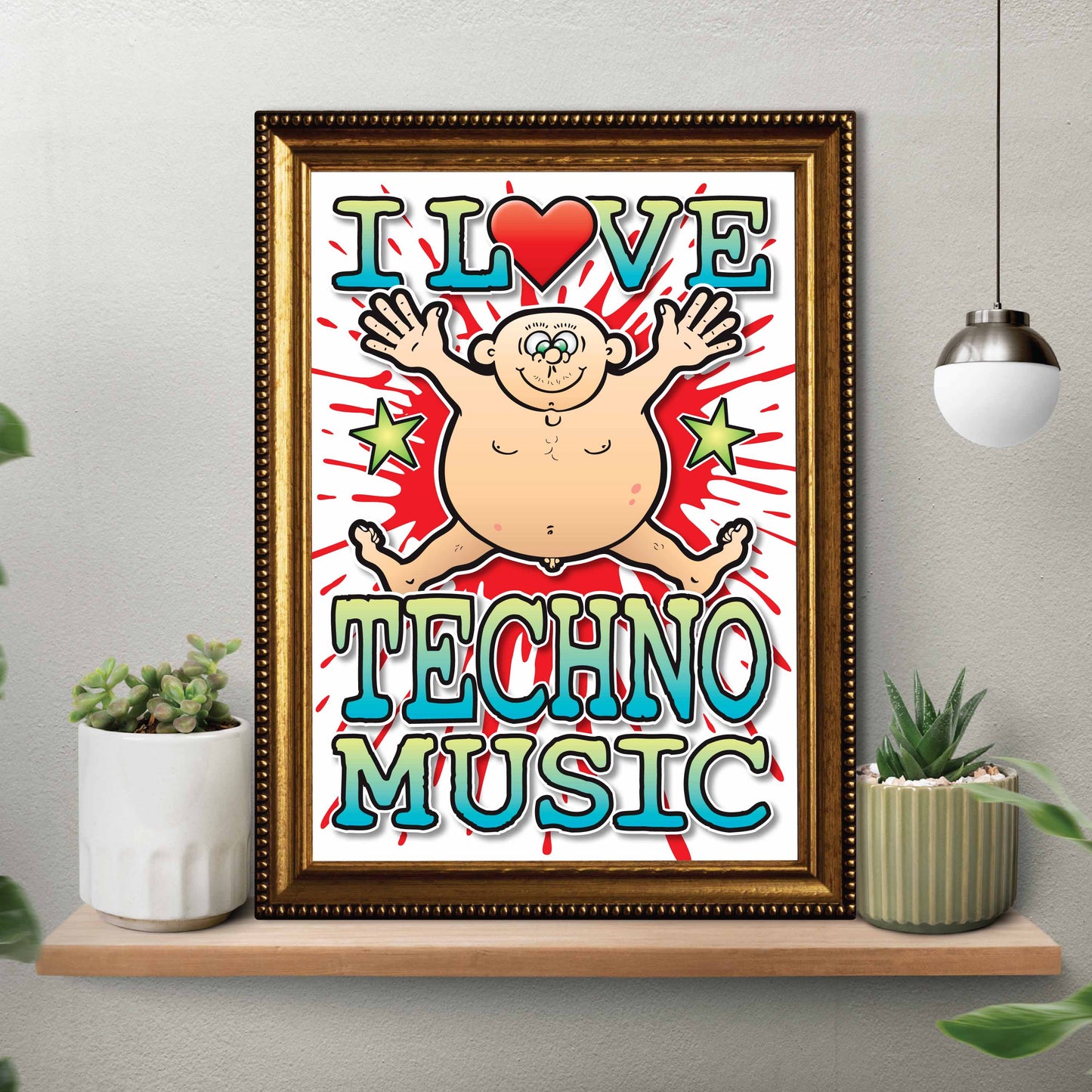 Techno Music Art Print / Love Music Poster / Wall Décor / Rock Guru