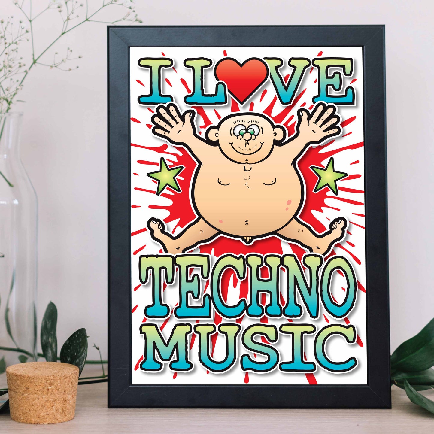 Techno Music Art Print / Love Music Poster / Wall Décor / Rock Guru