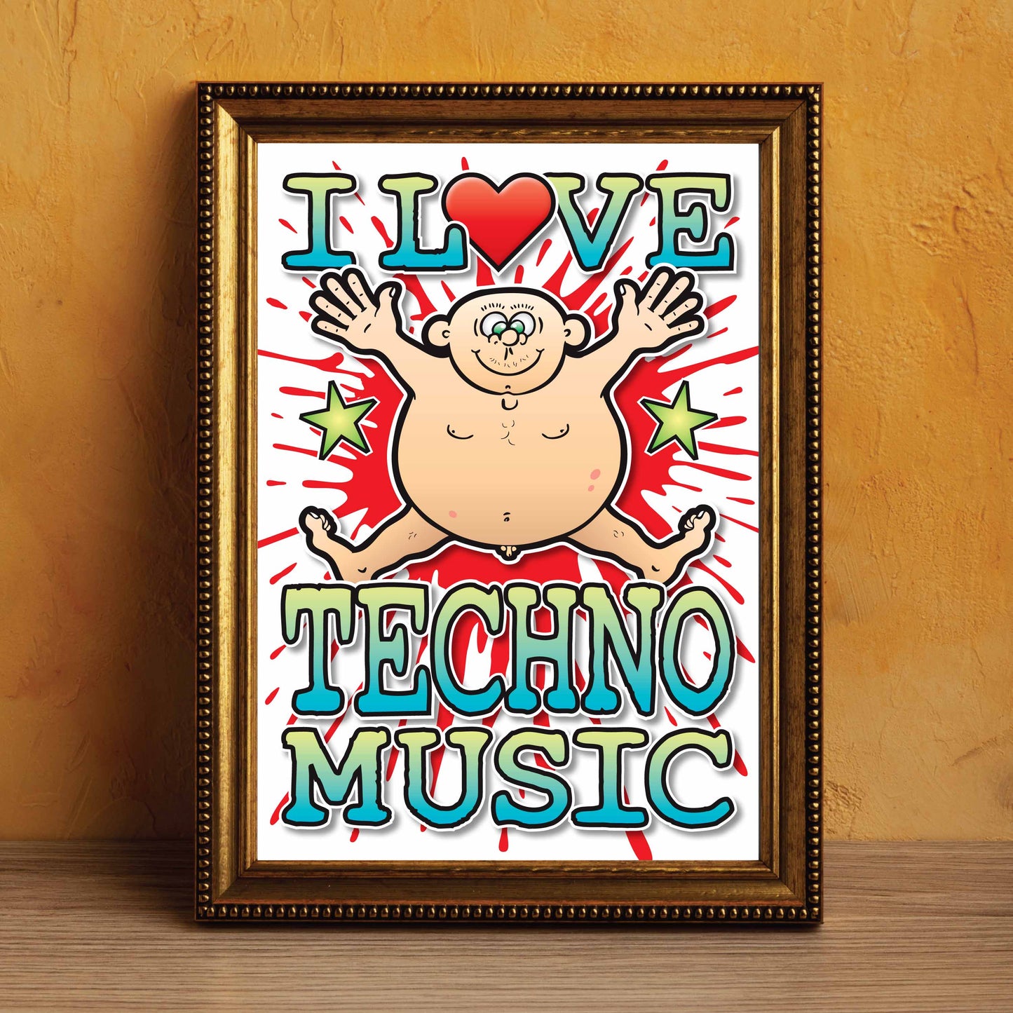 Techno Music Art Print / Love Music Poster / Wall Décor / Rock Guru