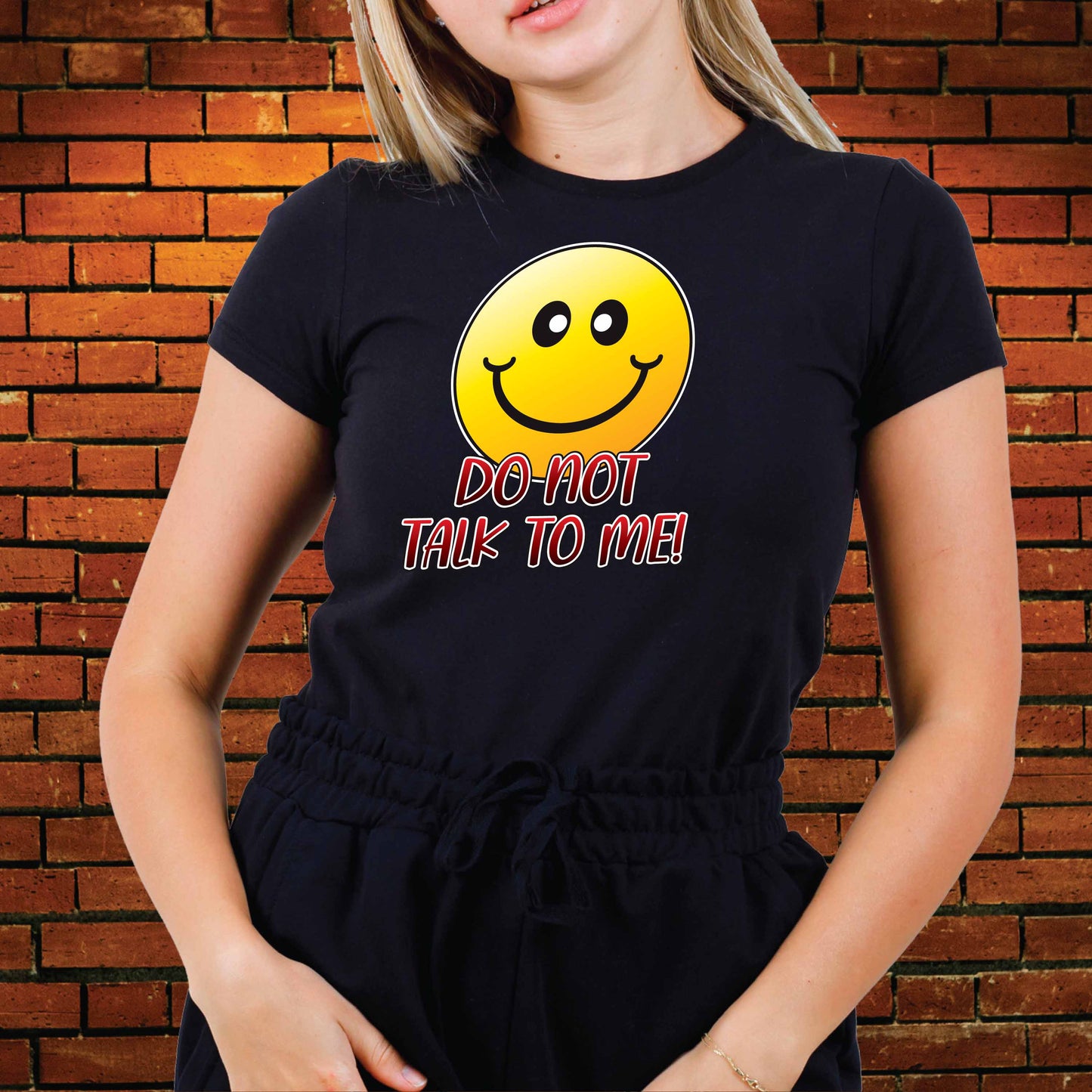 Do Not Talk To Me Funny Slogan Cotton T-Shirt