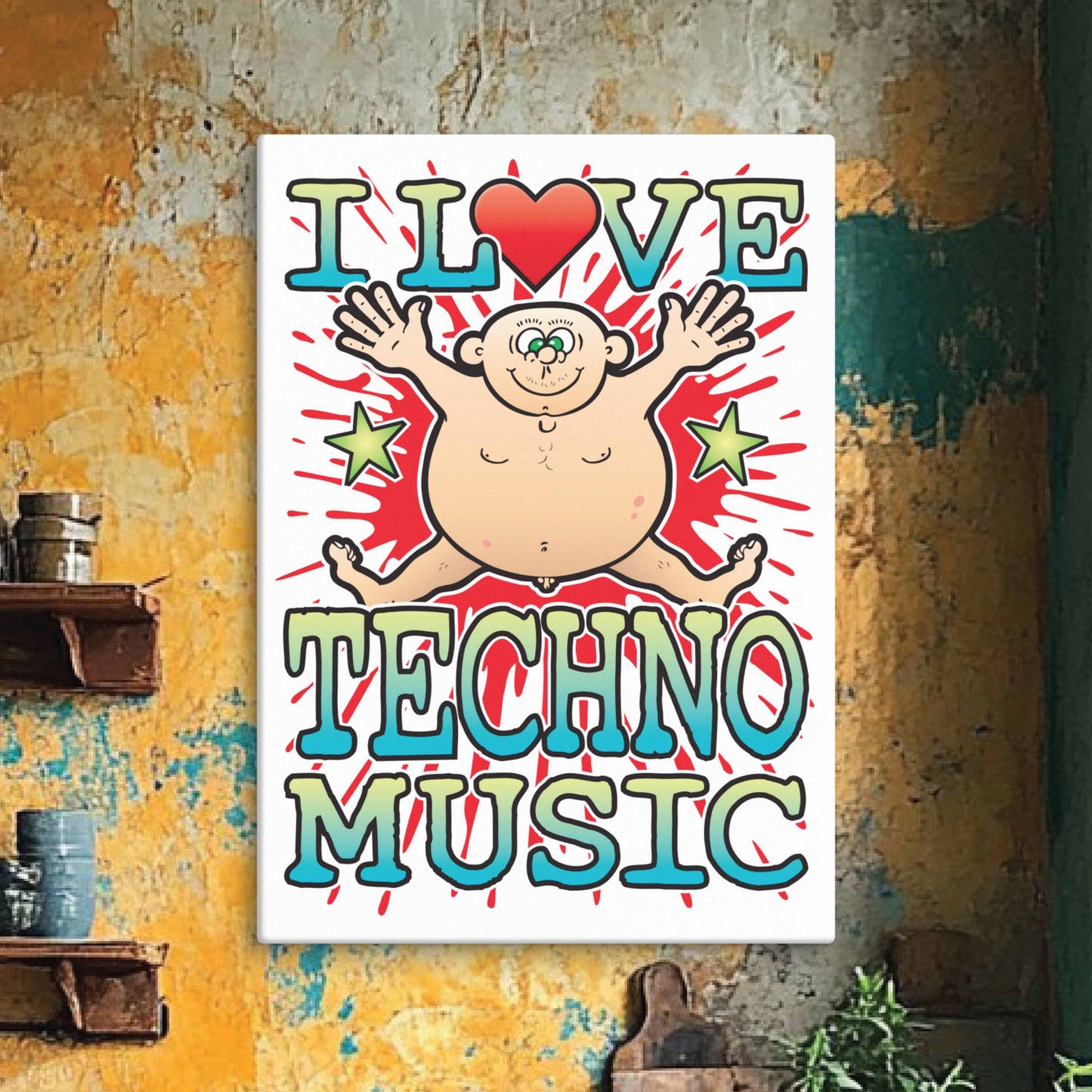 Techno Music 51x71cm Canvas Print