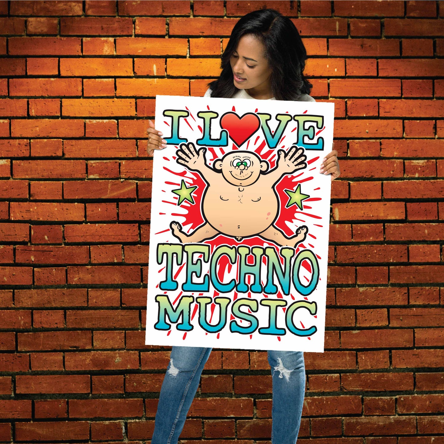 Techno Music 50x70cm Wall Art / Love Music Poster