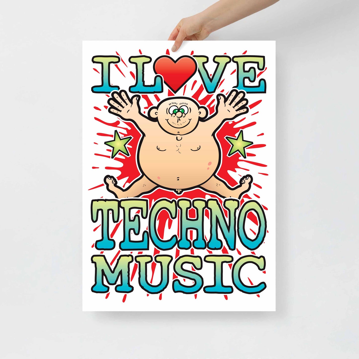 Techno Music 50x70cm Wall Art / Love Music Poster