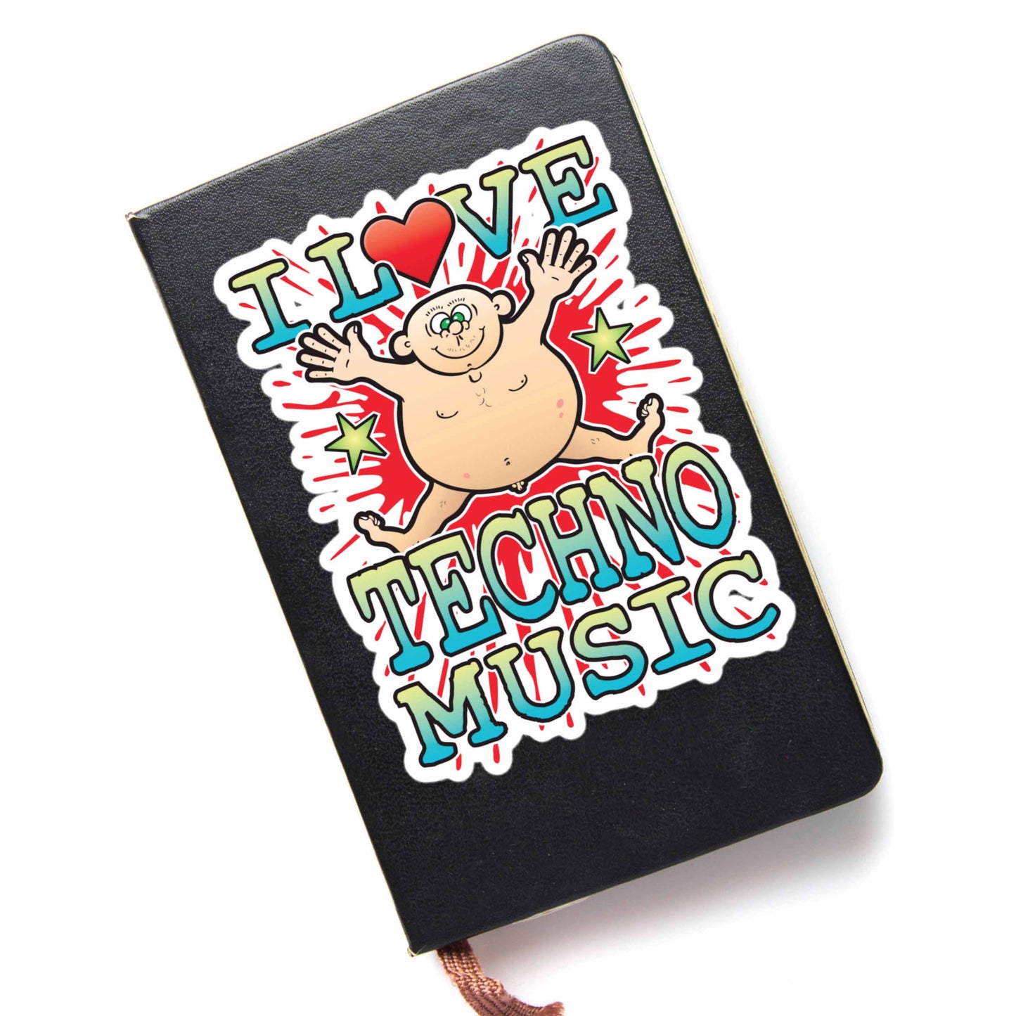 Techno Music Vinyl Kiss-Cut Sticker / 14 x 10cm