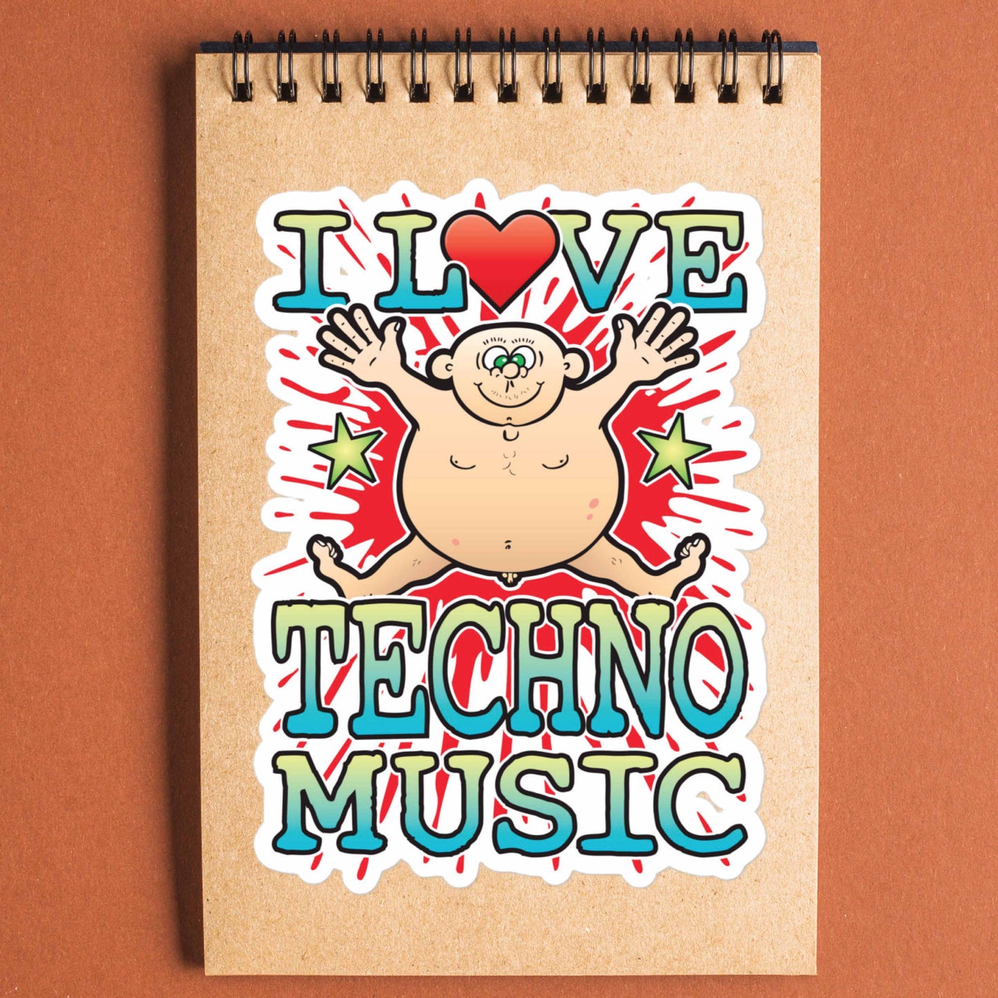 Techno Music Vinyl Kiss-Cut Sticker / 14 x 10cm
