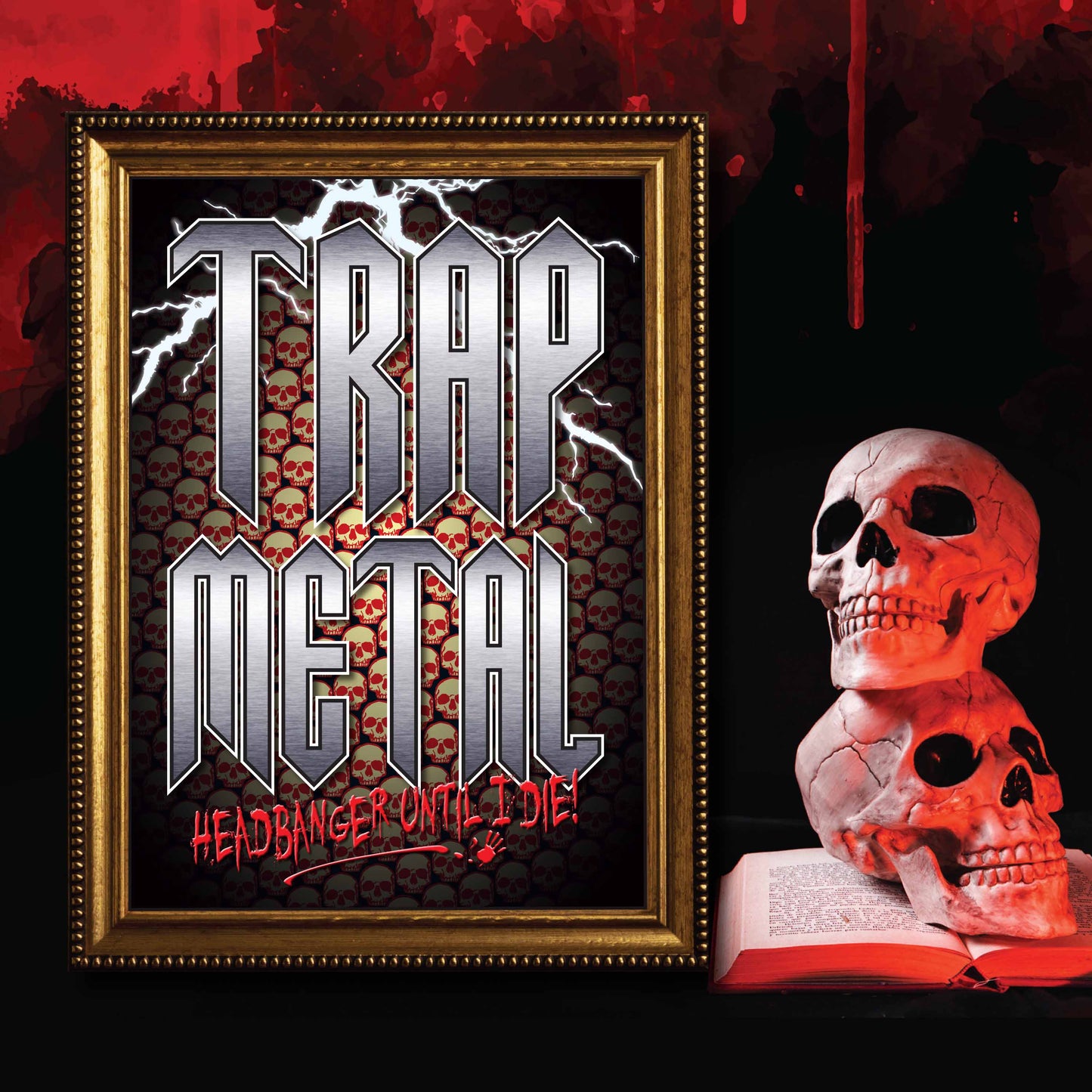 Trap Metal Headbanger Art Print + Birthday / Greetings Card