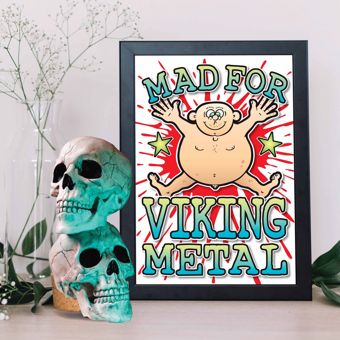 Viking Metal Art Print / Mad For Music Poster / Wall Décor