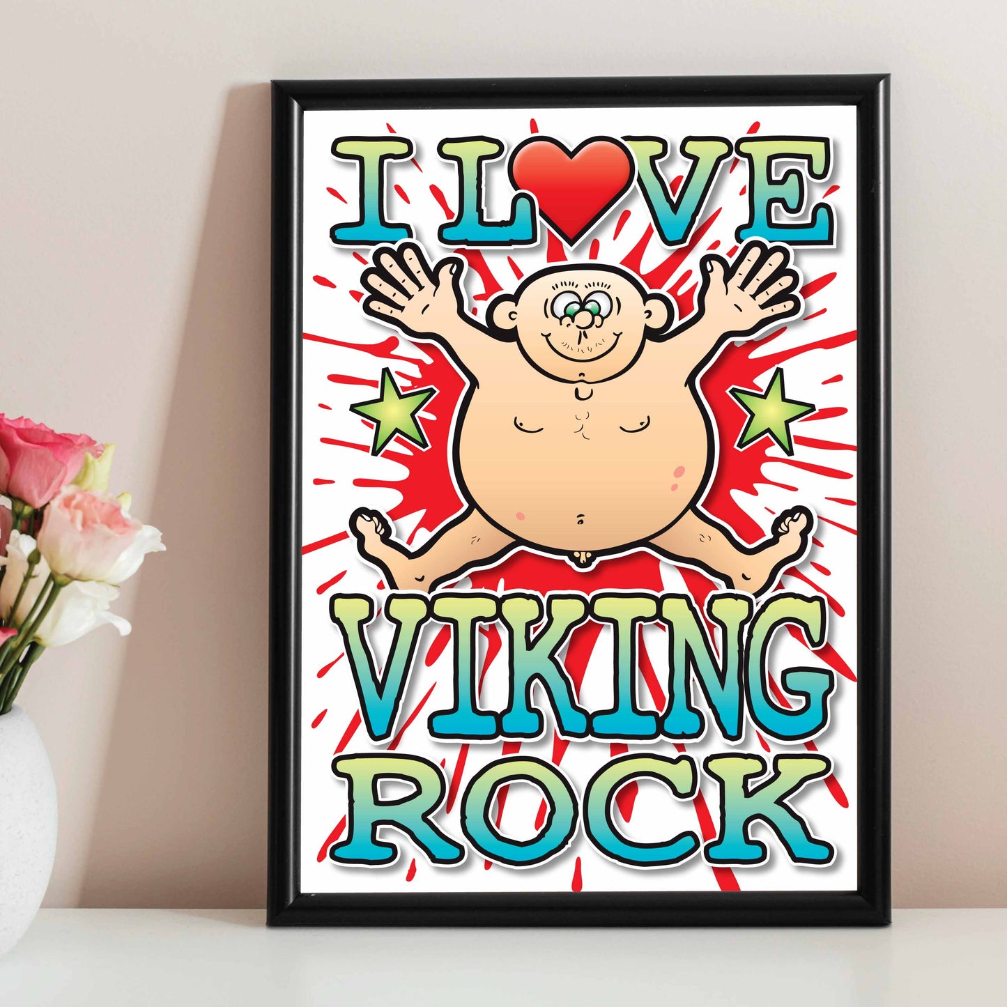 Viking Rock Art Print / Love Music Poster / Wall Décor / Rock Guru