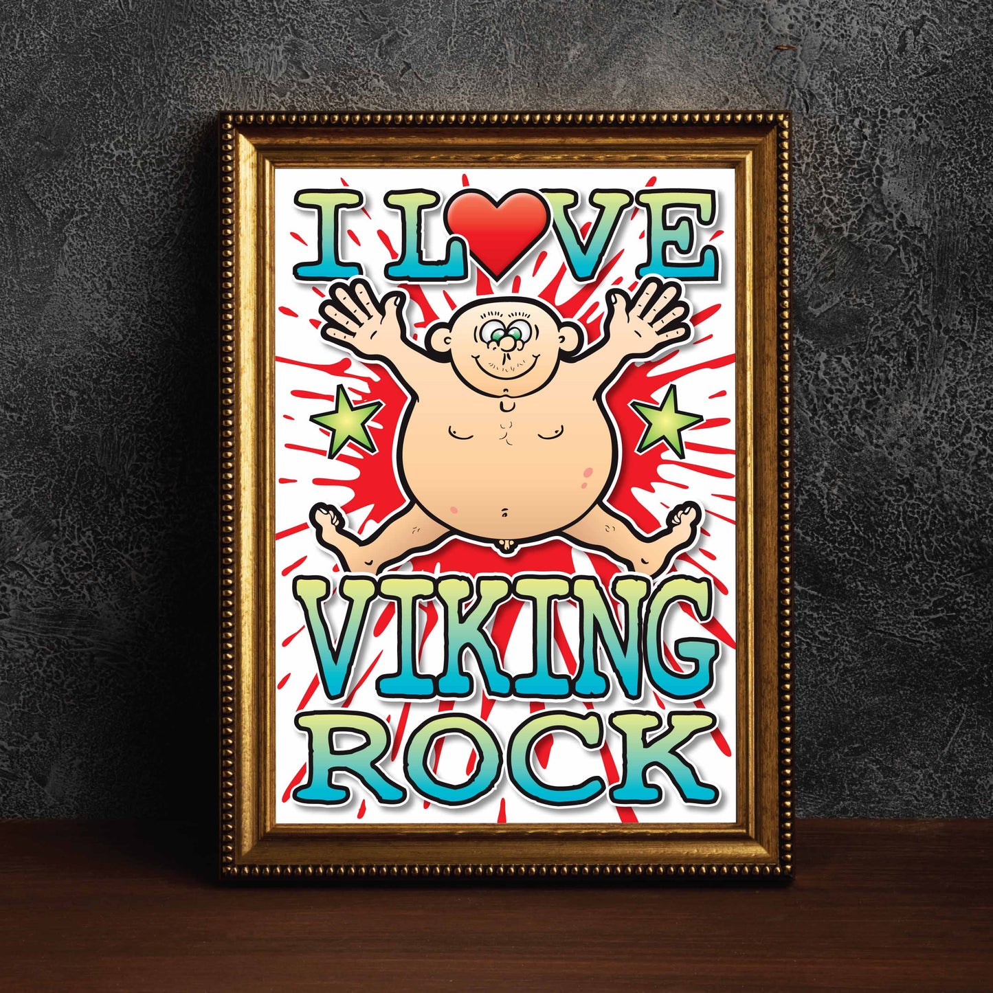 Viking Rock Art Print / Love Music Poster / Wall Décor / Rock Guru
